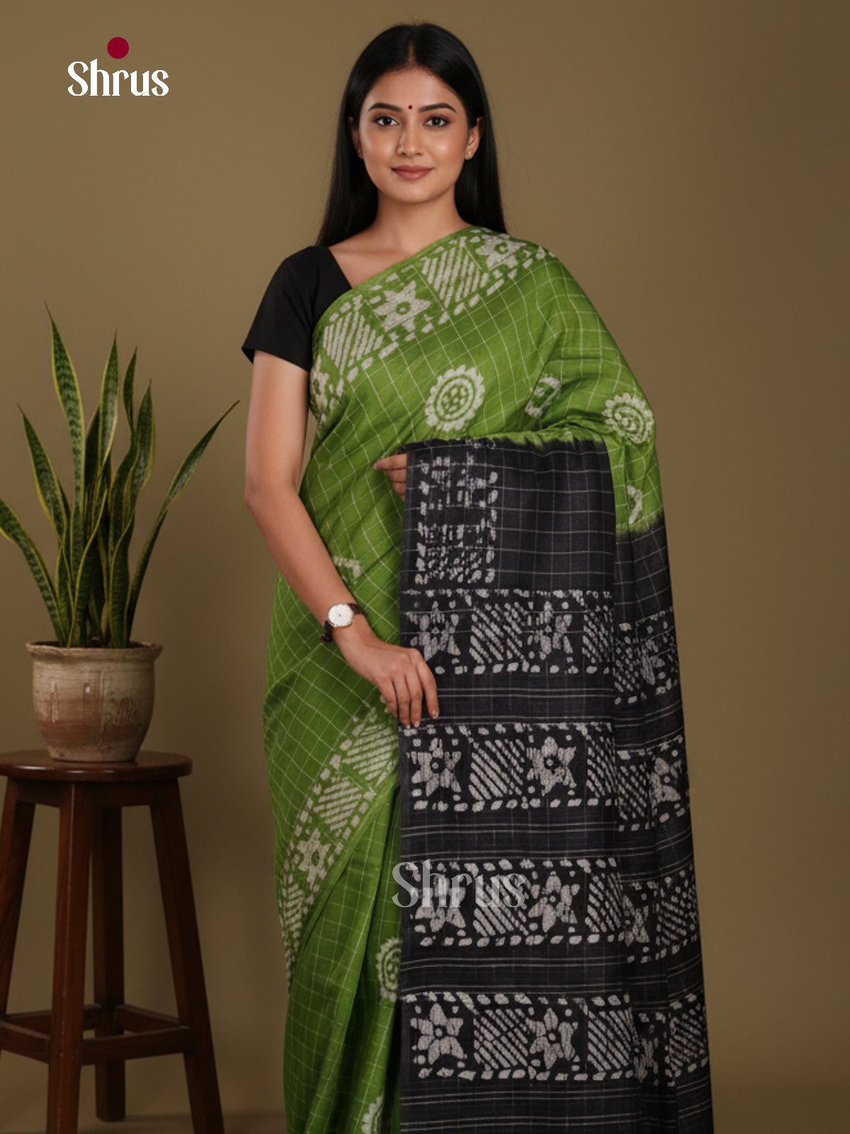 Green & black - Bhatik Saree