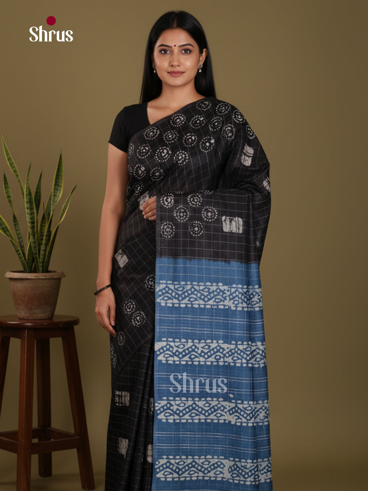 Black & Blue - Bhatik Saree