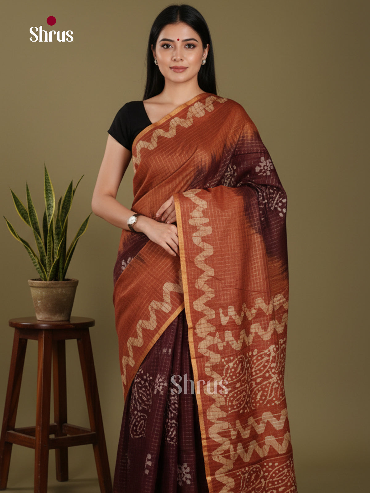 Brown & Brick - Bhatik Saree