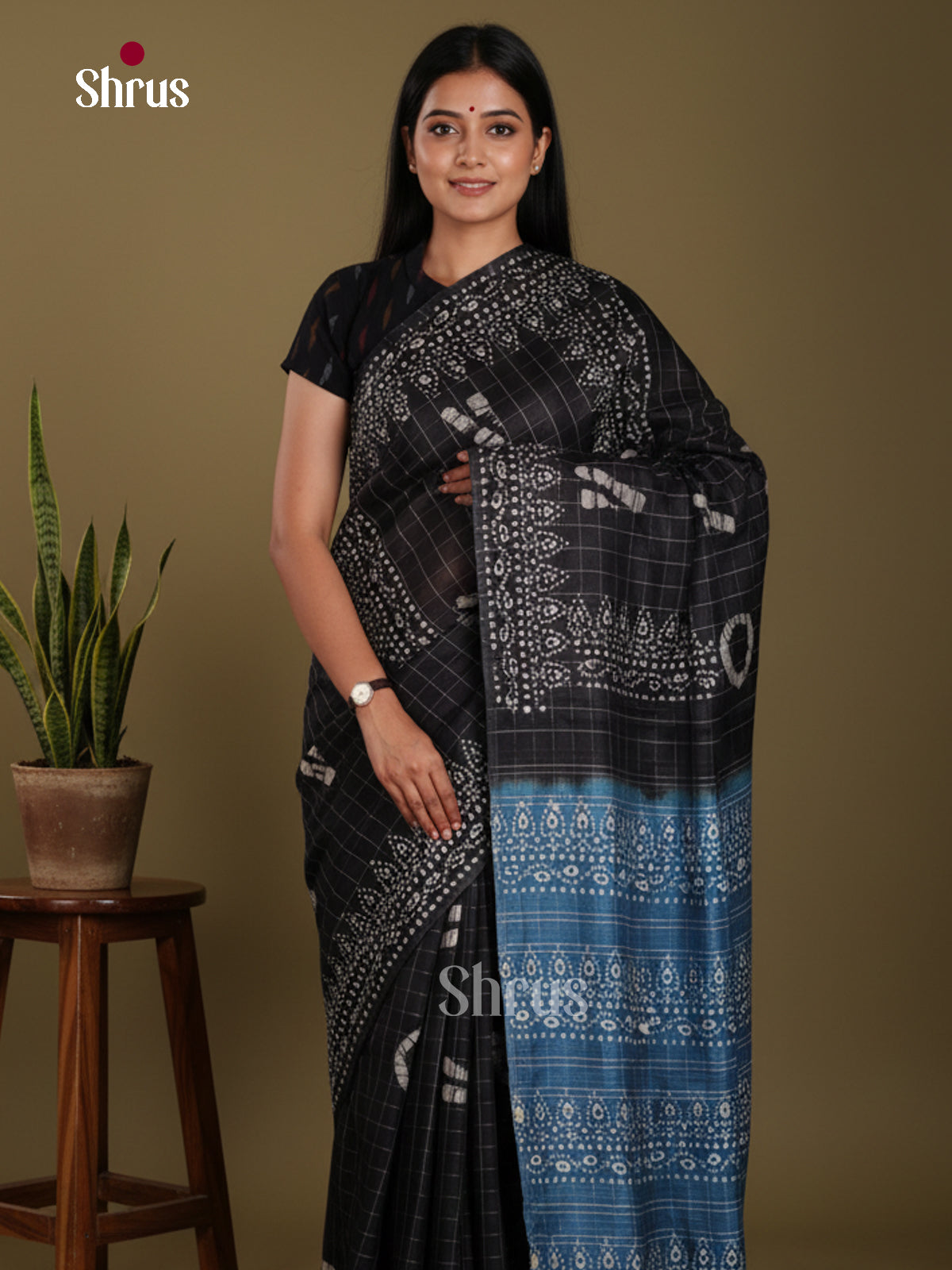 Black & Blue - Bhatik Saree