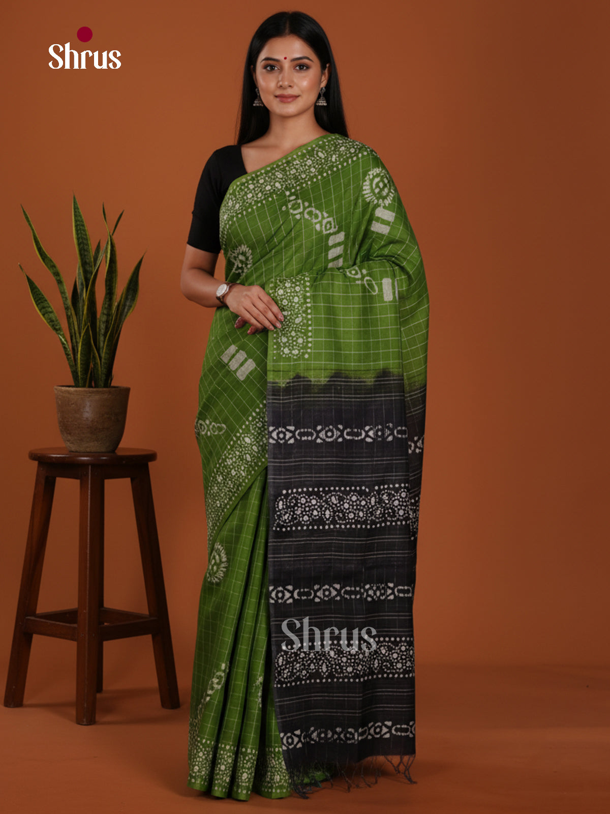 Green & Black - Bhatik Saree