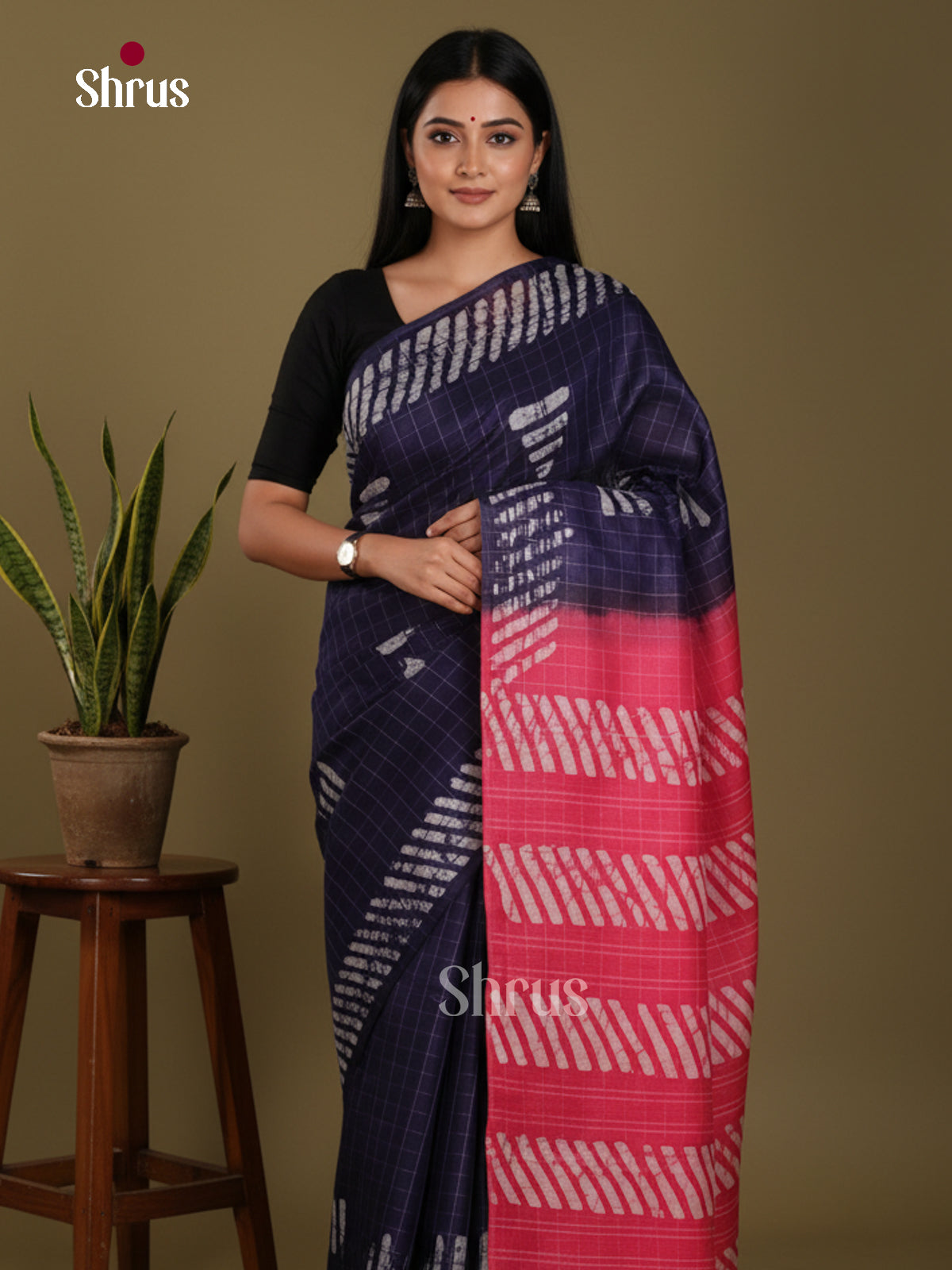 Blue & Pink - Bhatik Saree