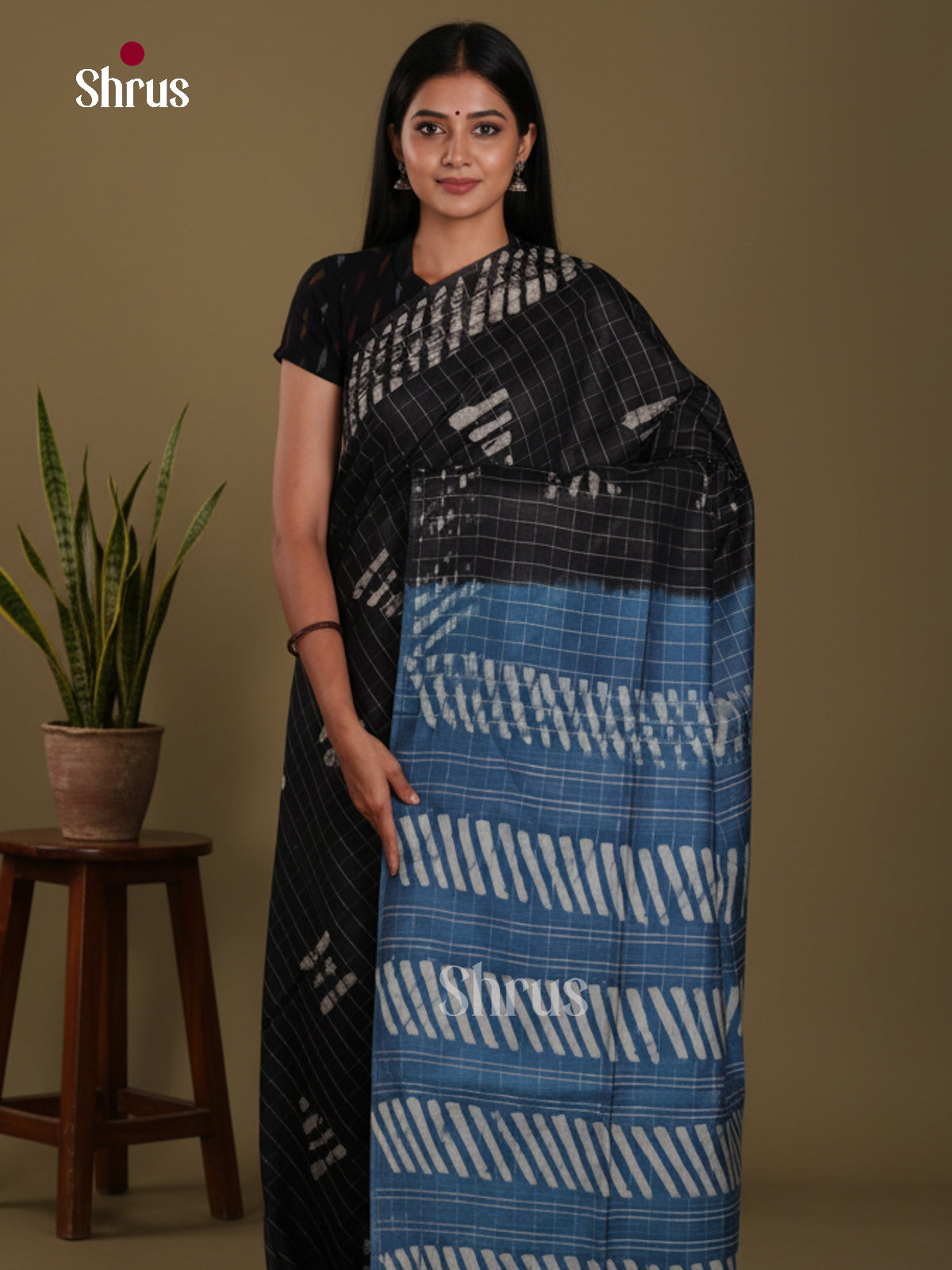 Black & Blue - Bhatik Saree