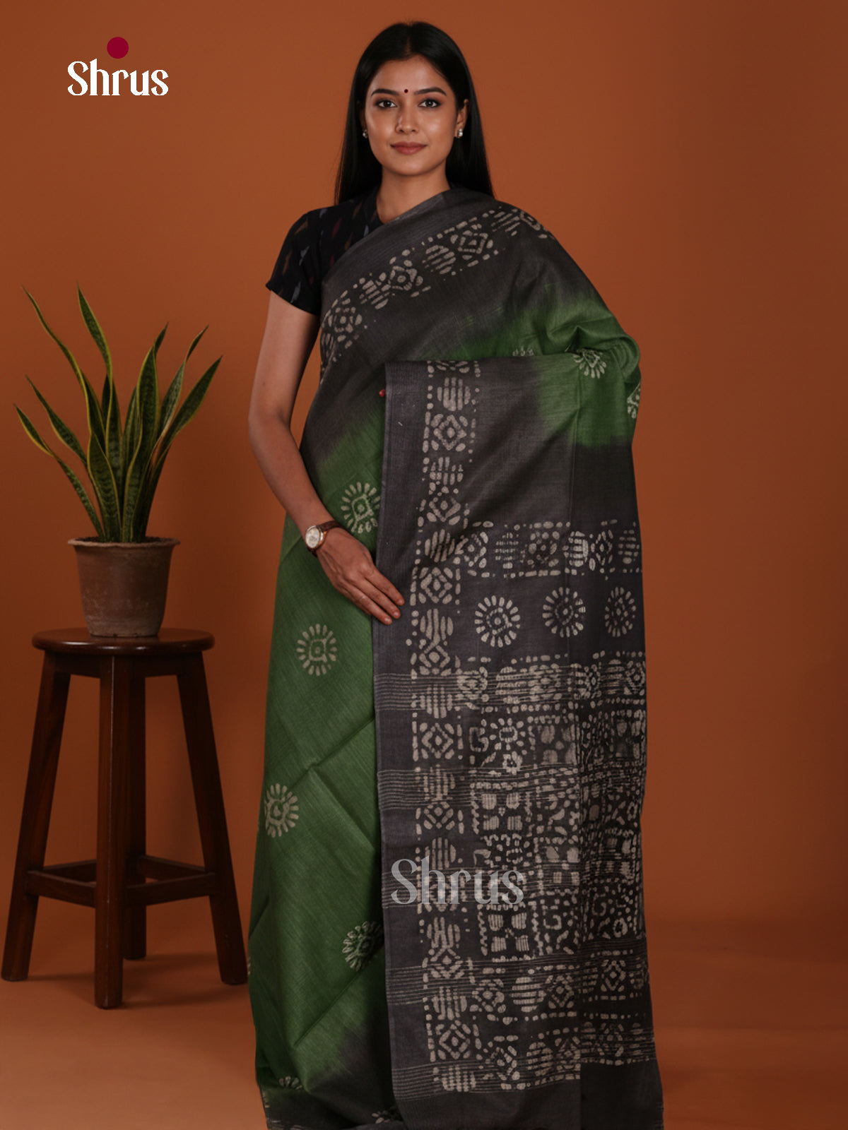Green & Black - Bhatik Saree