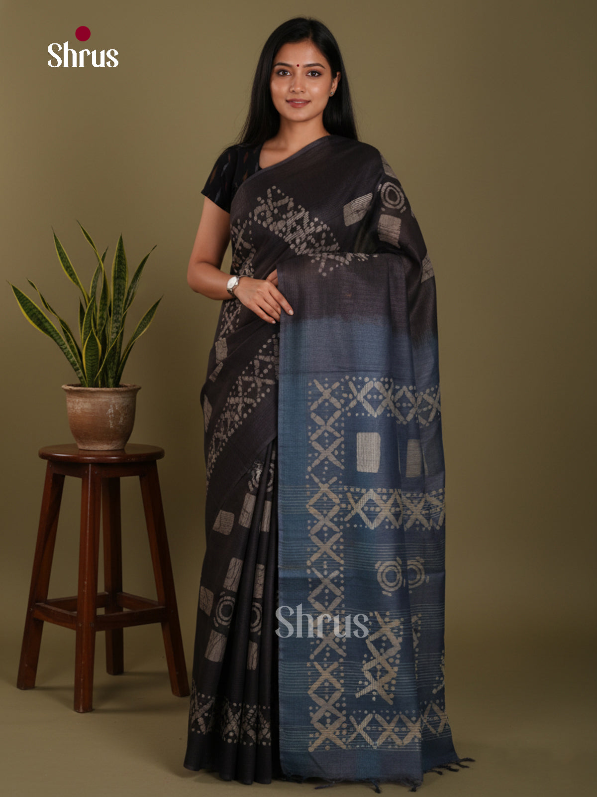 Black & Blue - Bhatik Saree