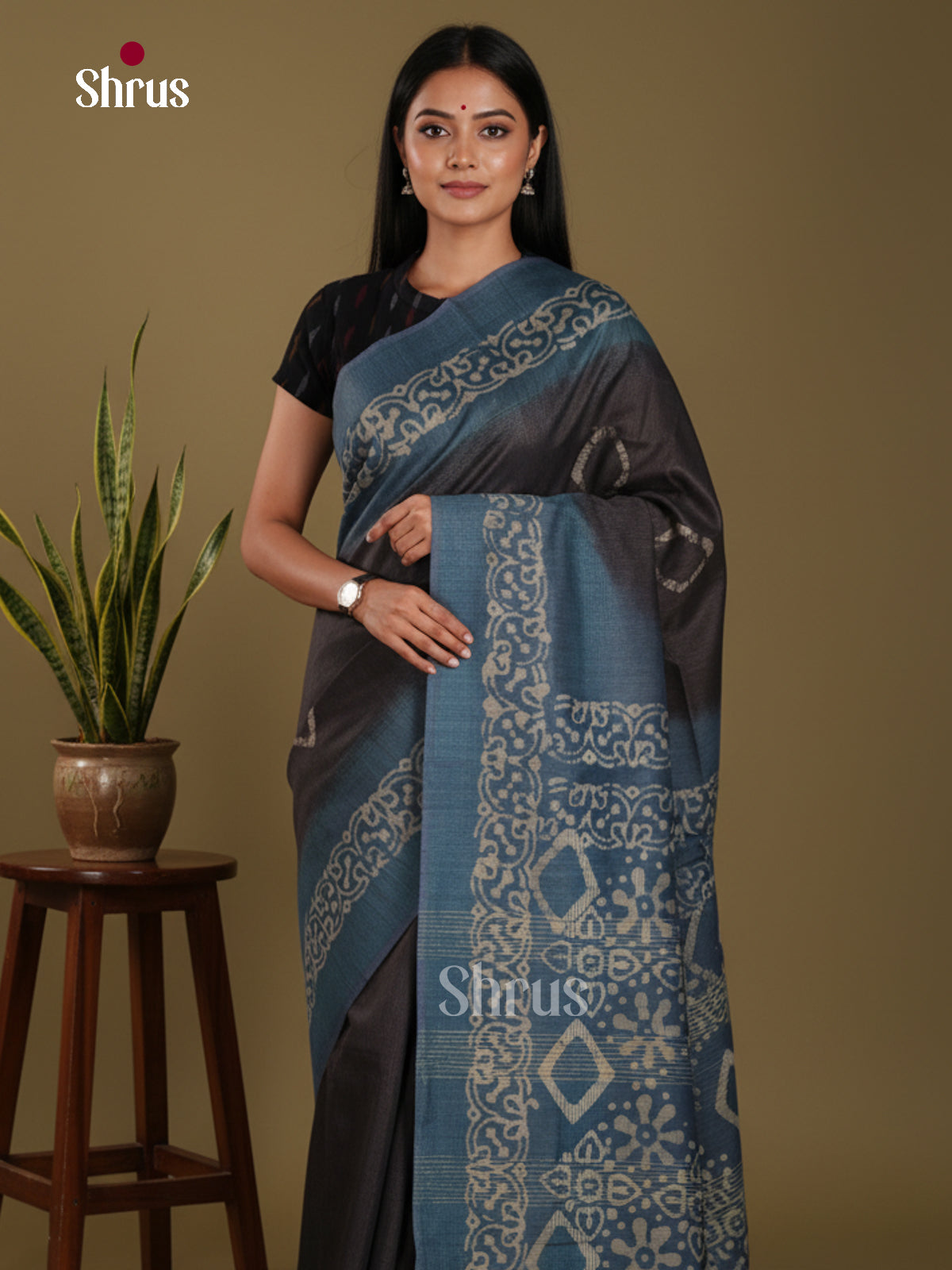 Black & Blue - Bhatik Saree