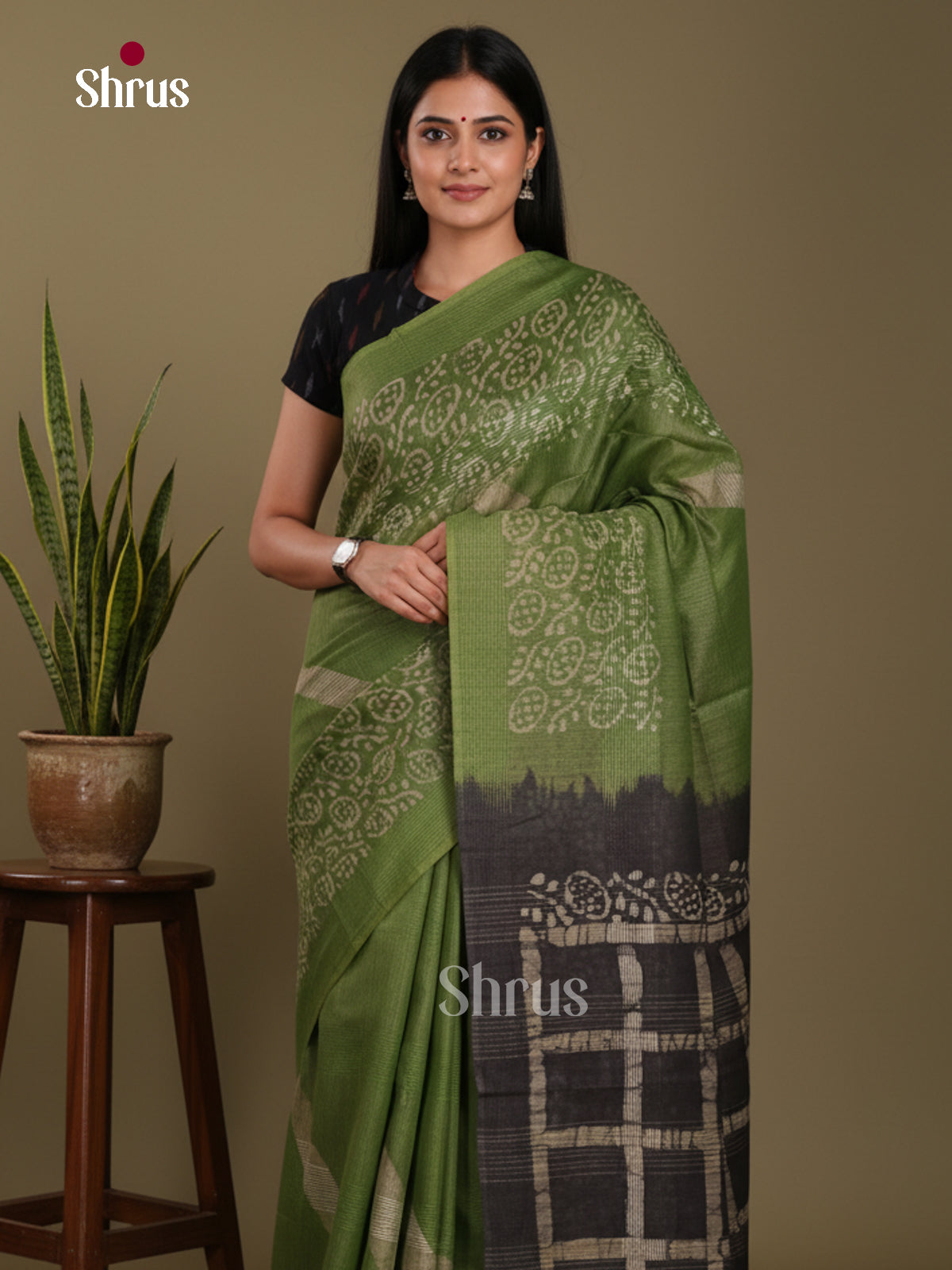Green & Black - Bhatik Saree
