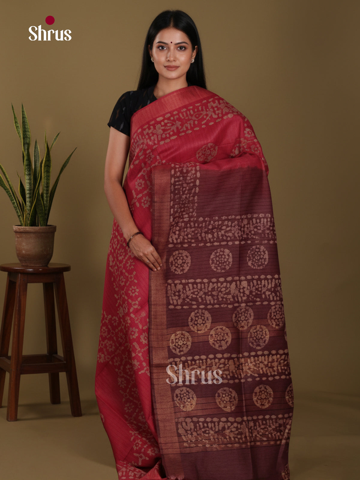 Red & Maroon - Bhatik Saree