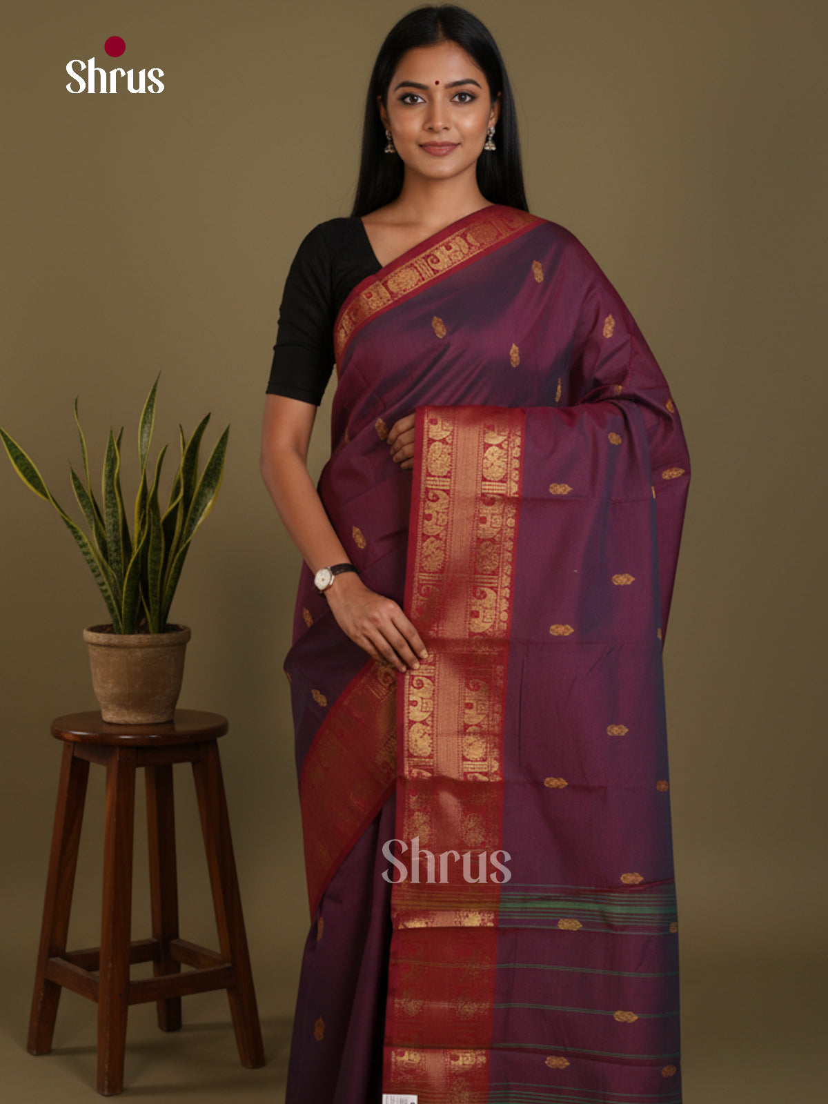 DLS03007 - Chettinad Mix Cotton-Without Blouse Saree