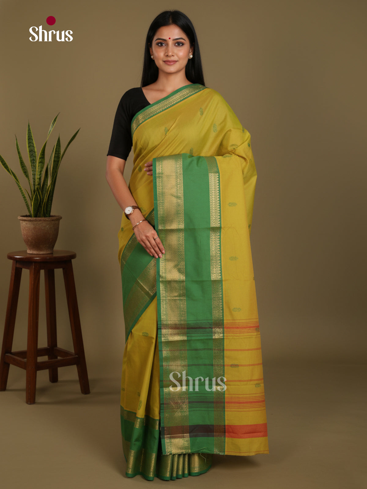 DLS03017 - Chettinad Mix Cotton-Without Blouse Saree