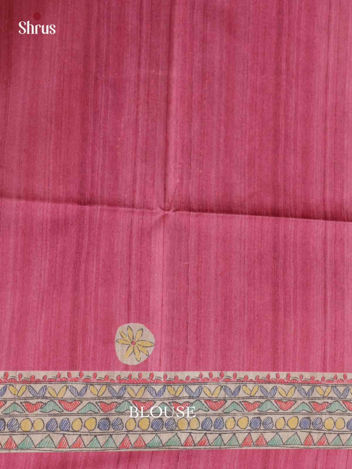 Pink & Cream  - Printed Madhubani Saree - Shop on Shrus.com