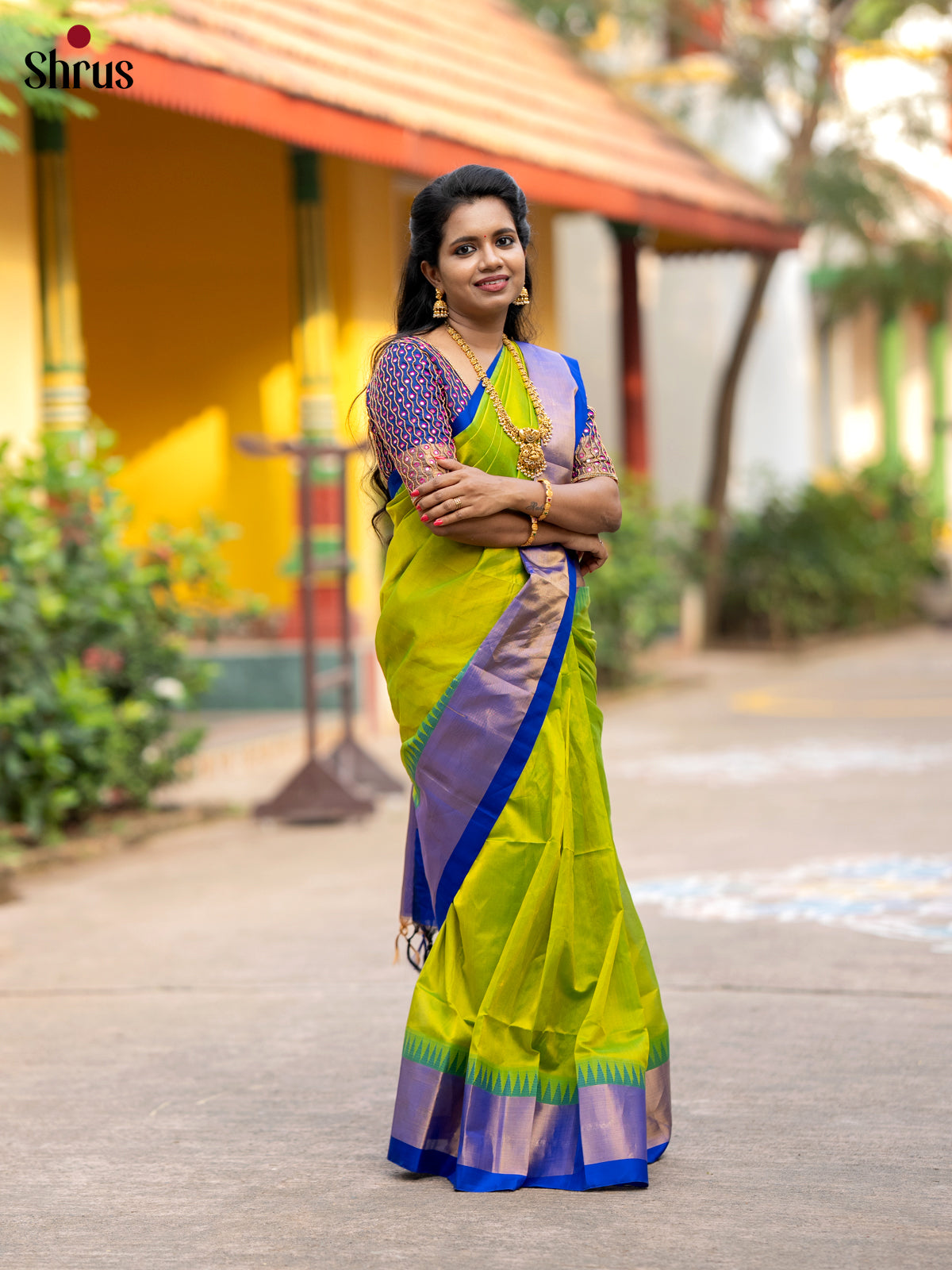 DLS04024 - Temple-border Saree