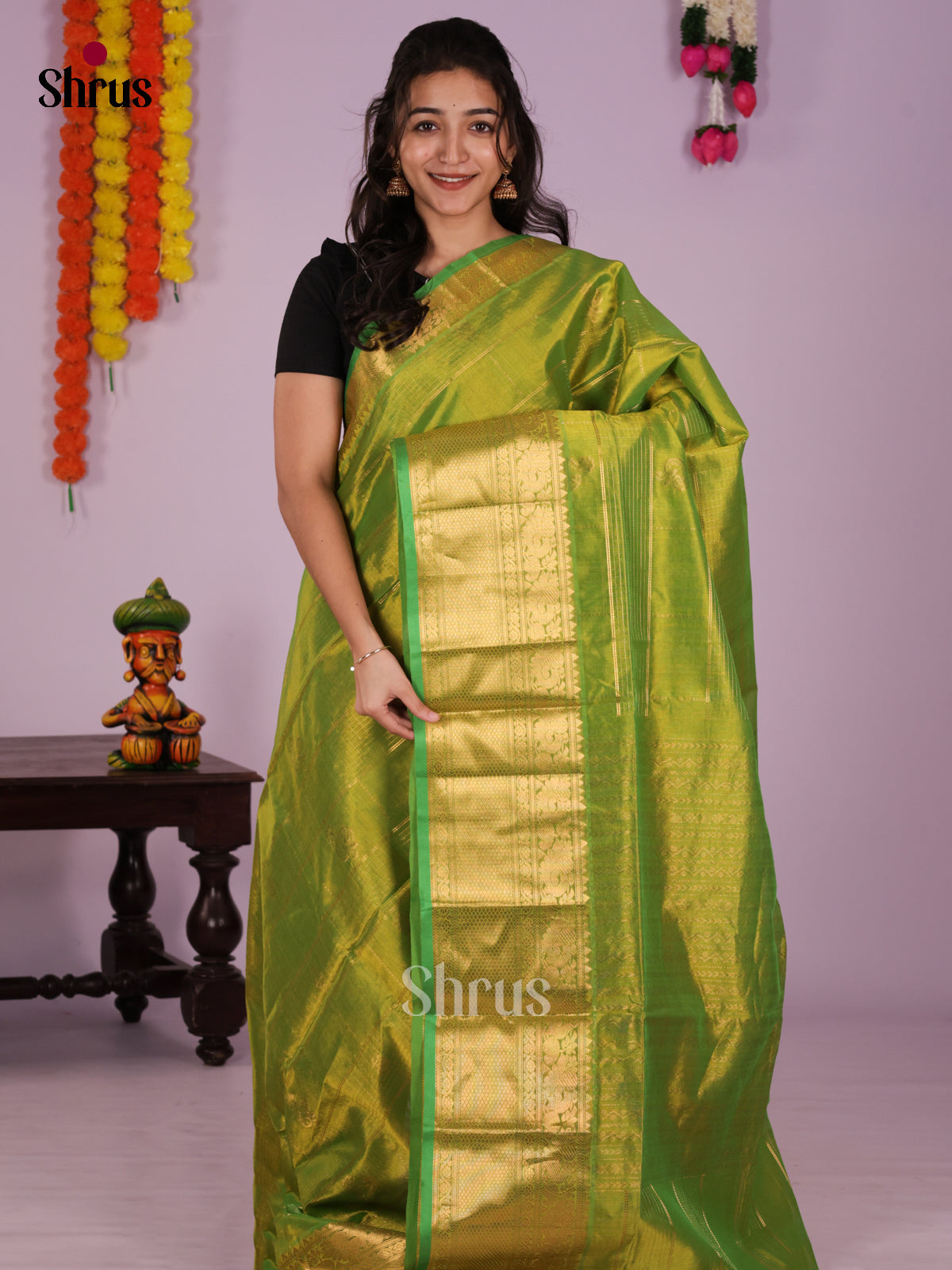 DLS04083 - NON KORVAI MEDIUM BORDER-Checks Saree