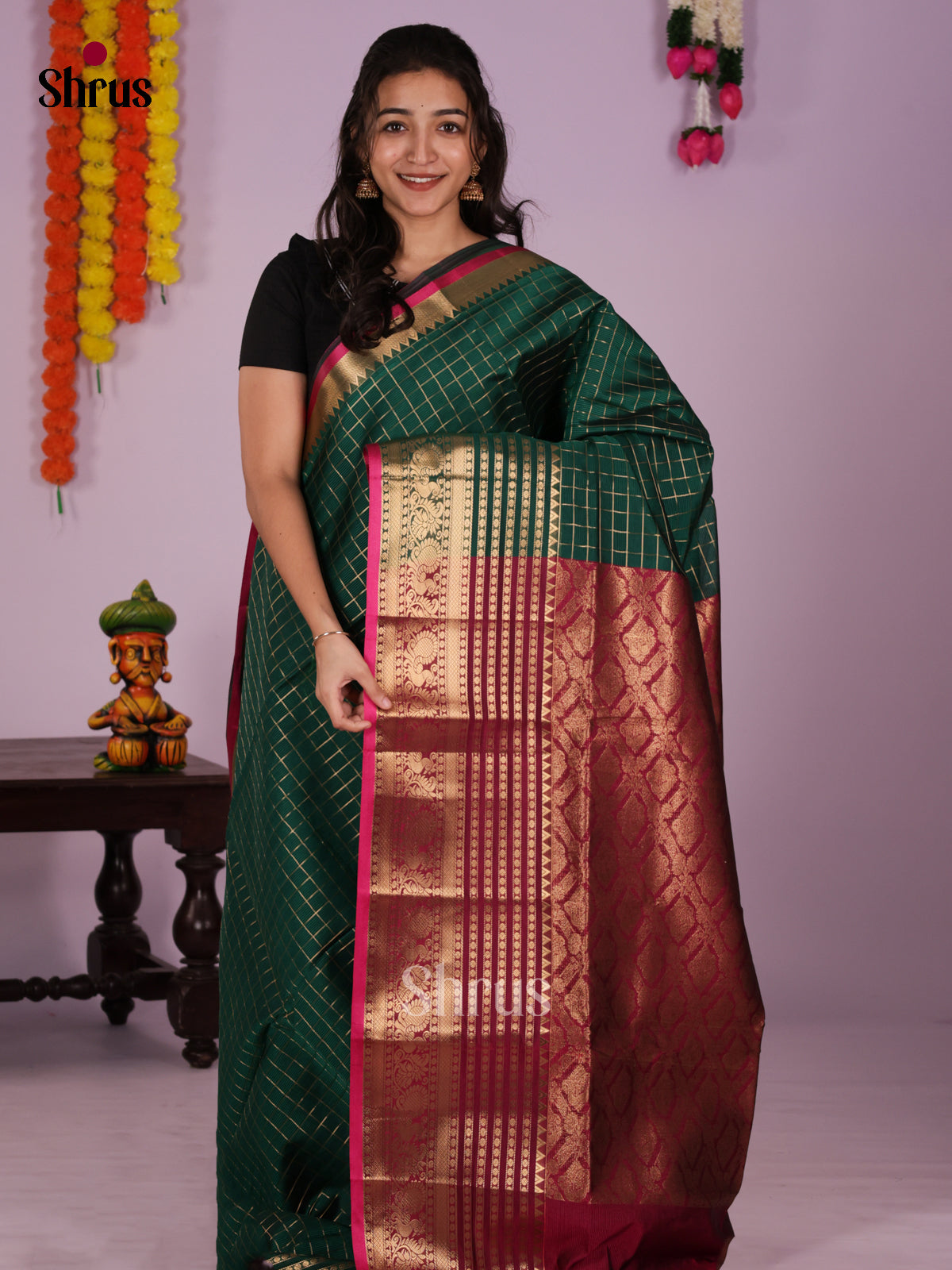 DLS04094 - Silkcotton-halfpure Saree