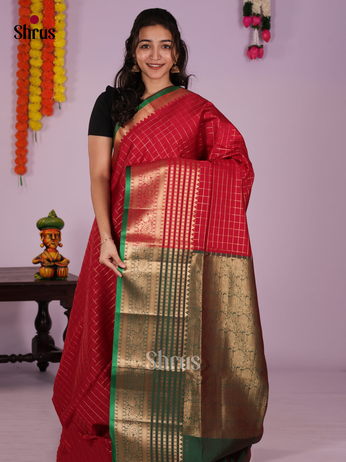 DLS04095 - Silkcotton-halfpure Saree