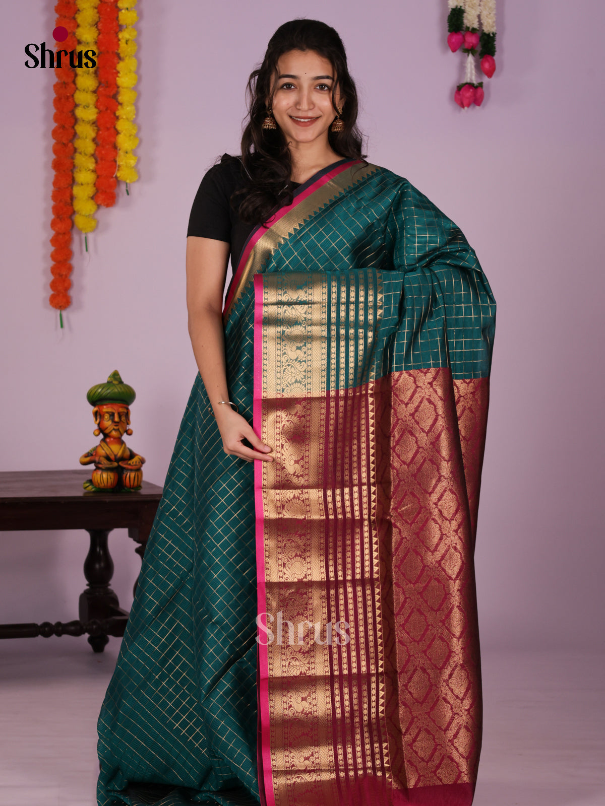 DLS04102 - Silkcotton-halfpure Saree