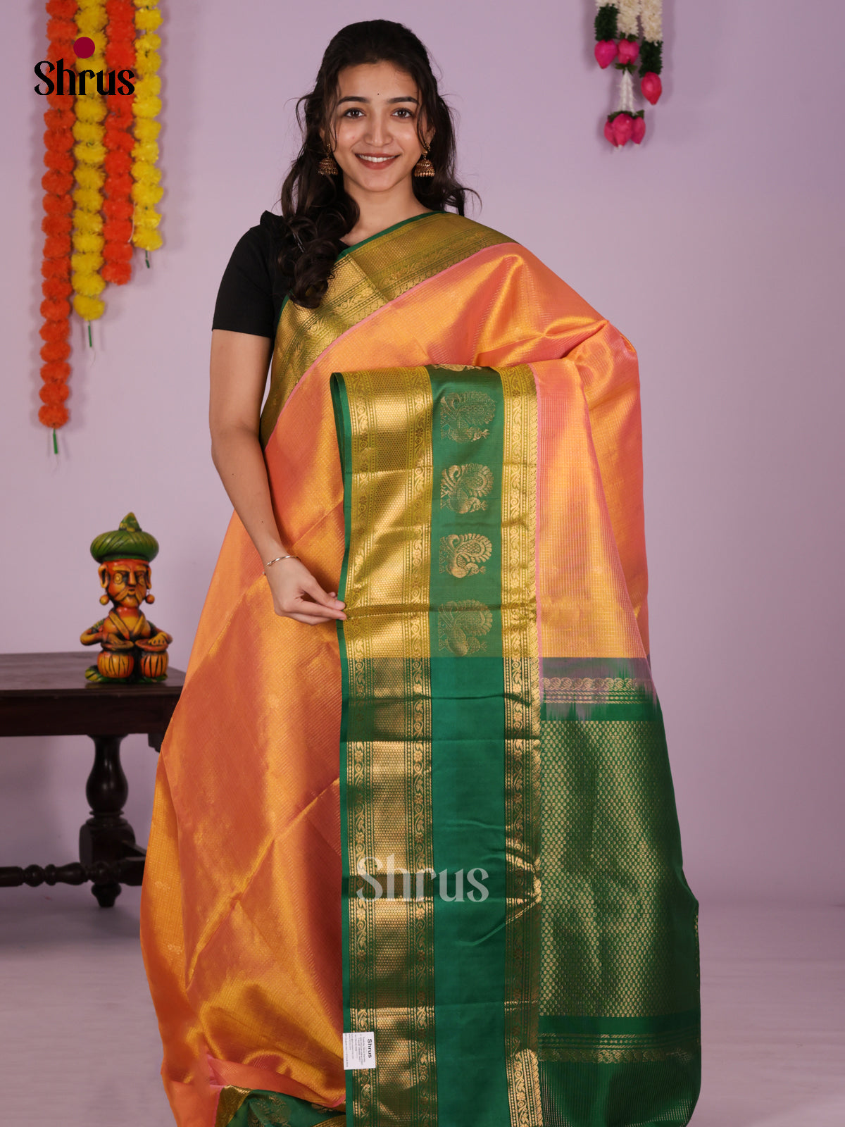 DLS04113 - NON KORVAI MEDIUM BORDER-Checks Saree