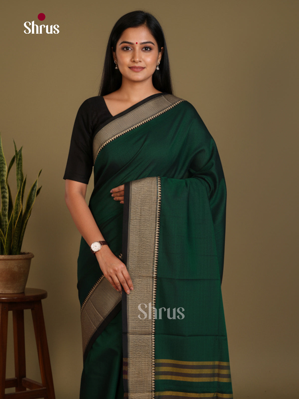 green- Narayanpet Cotton Saree - Shop on Shrus.com