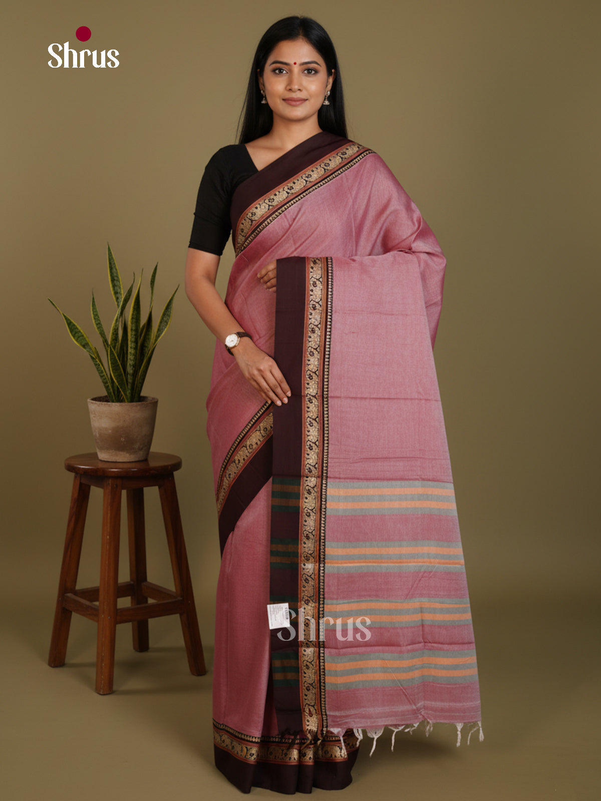 Purple & Maroon- Narayanpet Cotton Saree - Shop on Shrus.com