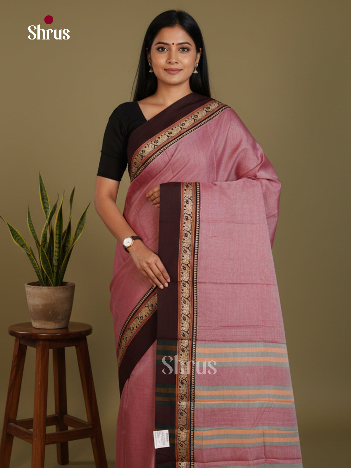 Purple & Maroon- Narayanpet Cotton Saree - Shop on Shrus.com