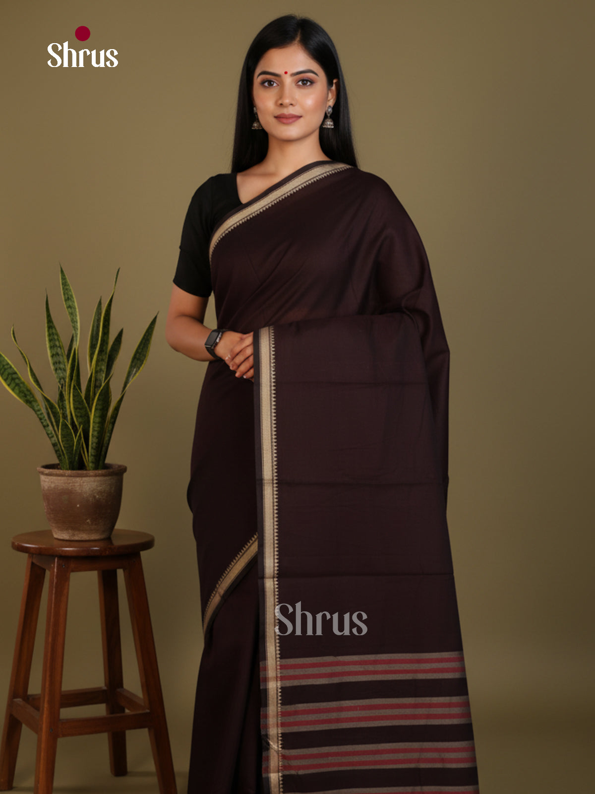 Coffee brown - Narayanpet Cotton Saree