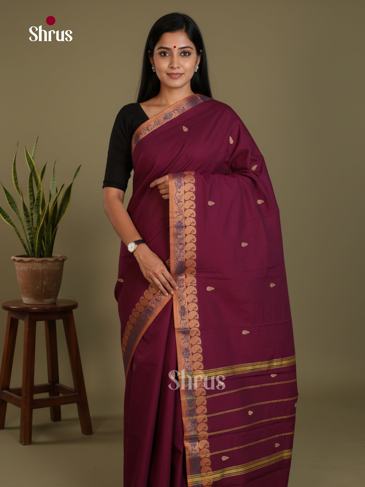 DLS06002 - Chettinad Mix Cotton-Without Blouse Saree