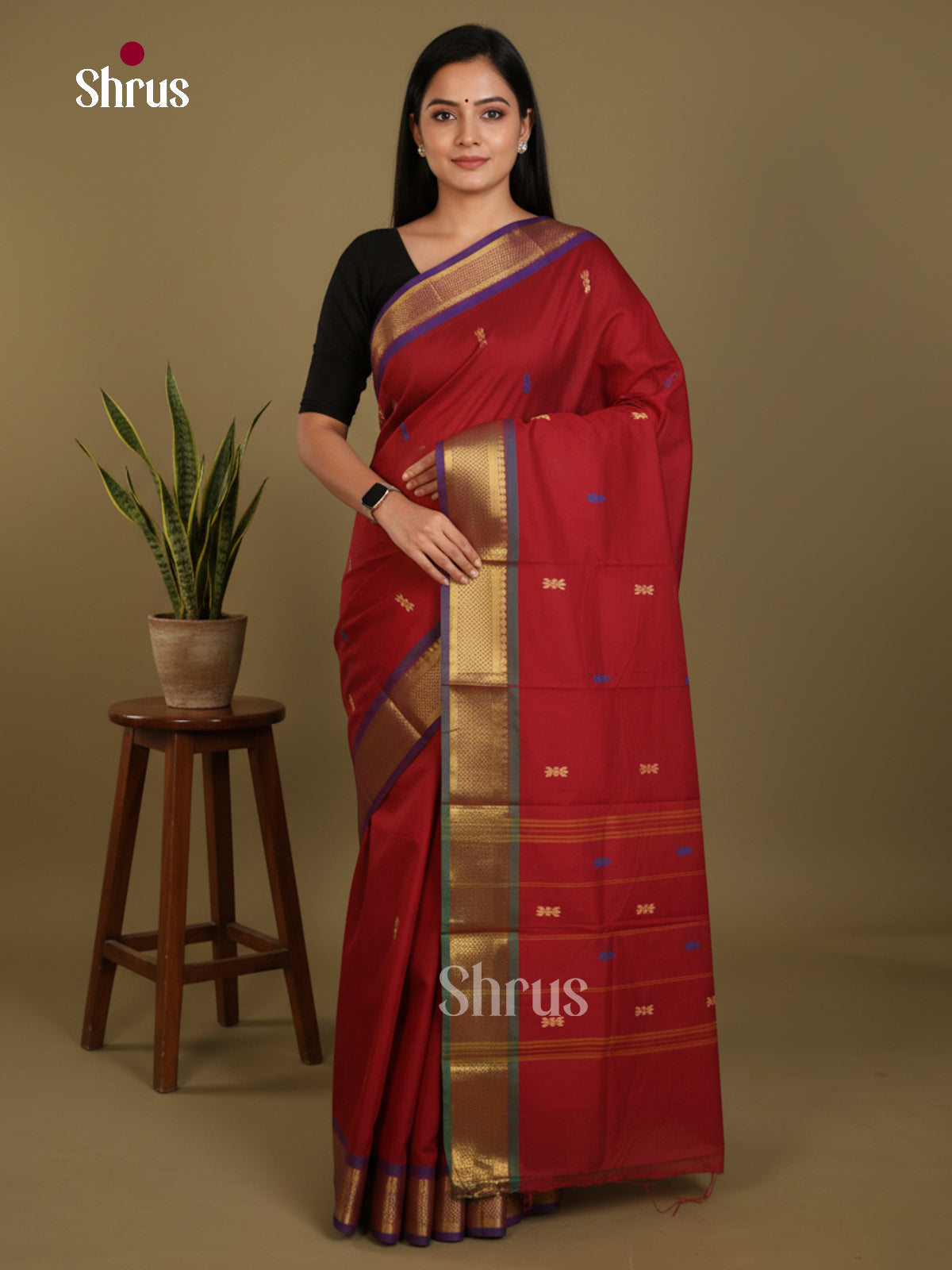 DLS06003 - Chettinad Mix Cotton-Without Blouse Saree