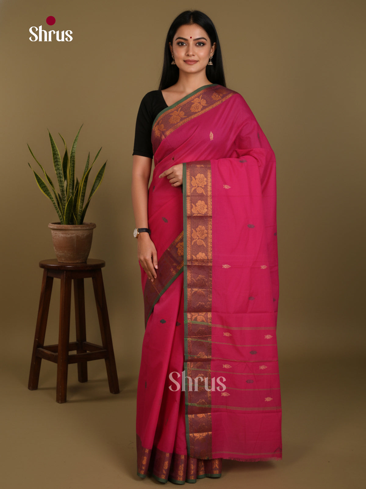 DLS06023 - Chettinad Mix Cotton-Without Blouse Saree - Shop on Shrus.com
