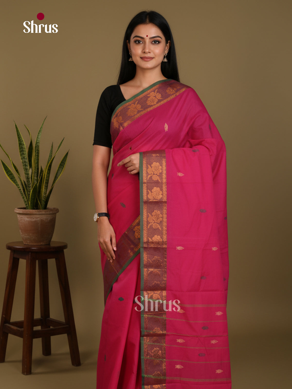 DLS06023 - Chettinad Mix Cotton-Without Blouse Saree - Shop on Shrus.com