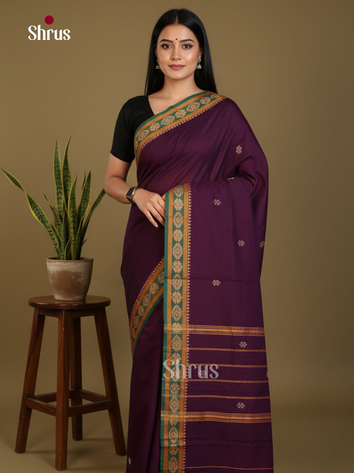 DLS06030 - Chettinad Mix Cotton-Without Blouse Saree - Shop on Shrus.com