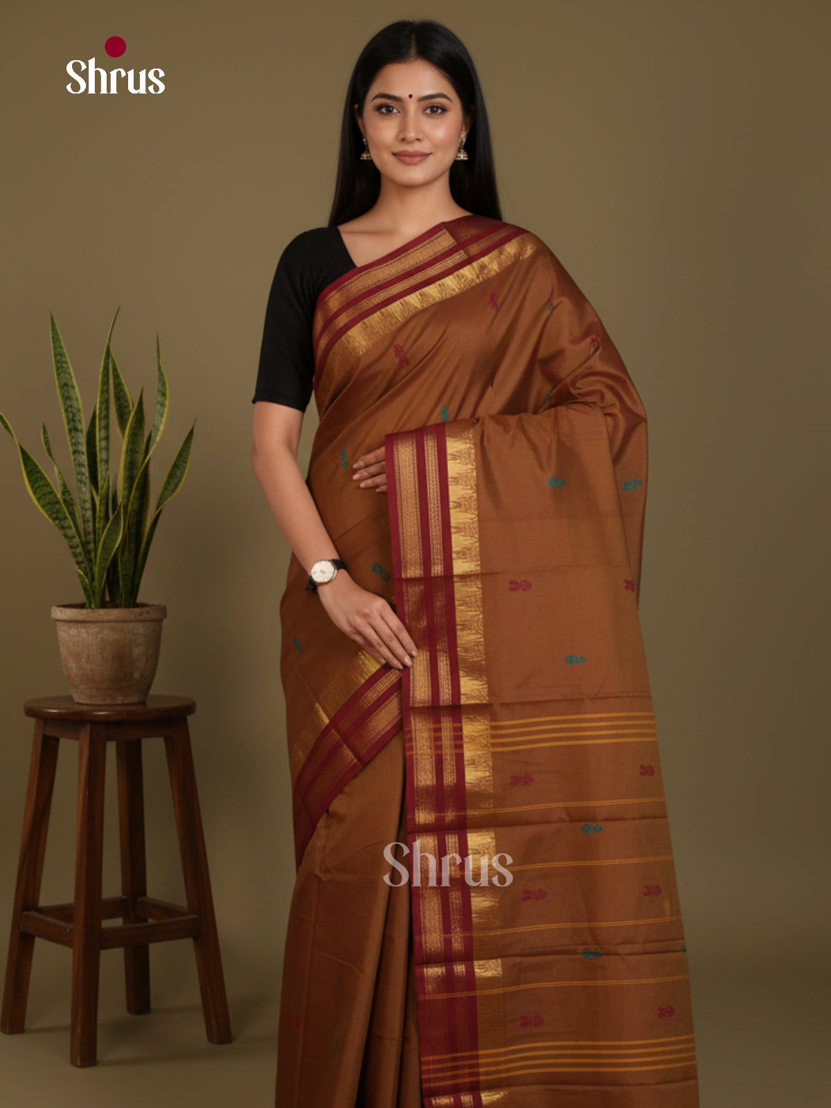 DLS06077 - Chettinad Mix Cotton-Without Blouse Saree - Shop on Shrus.com