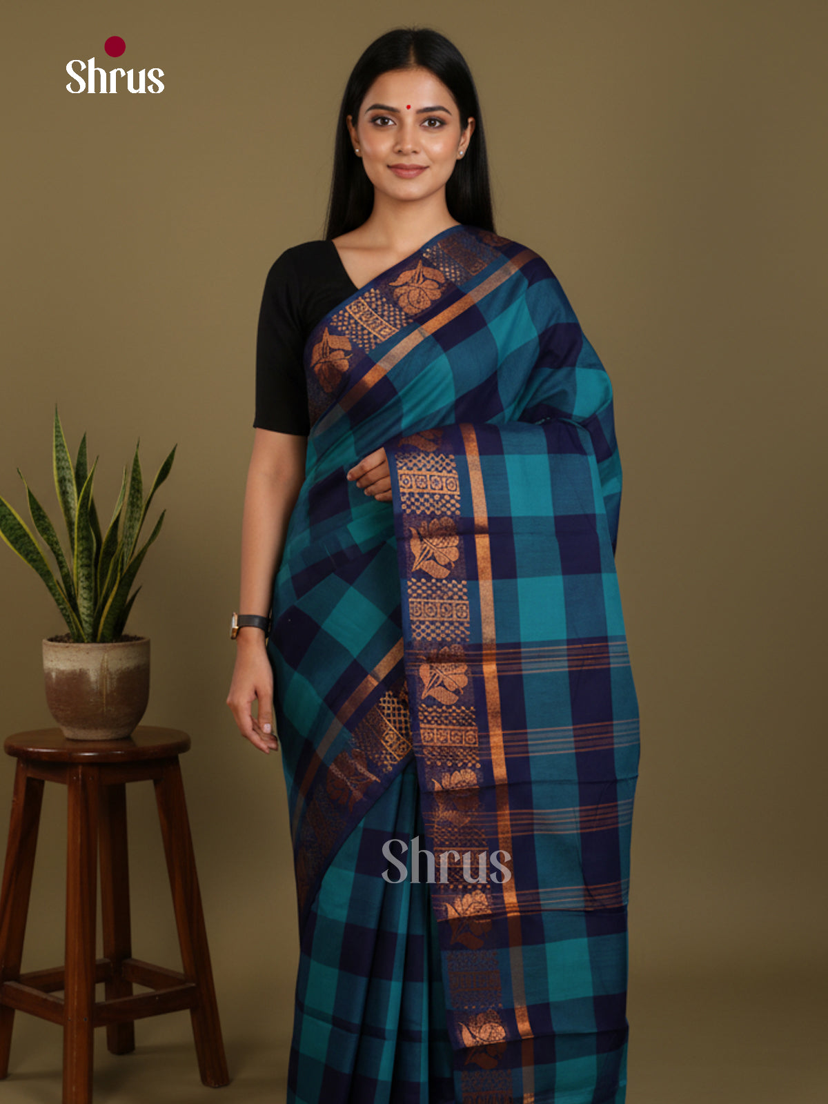 DLS06119 - Chettinad Mix Cotton-Without Blouse Saree - Shop on Shrus.com
