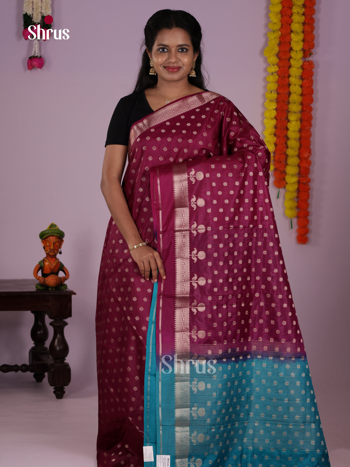 DLS06126 - North Silk Cotton Saree - Shop on Shrus.com