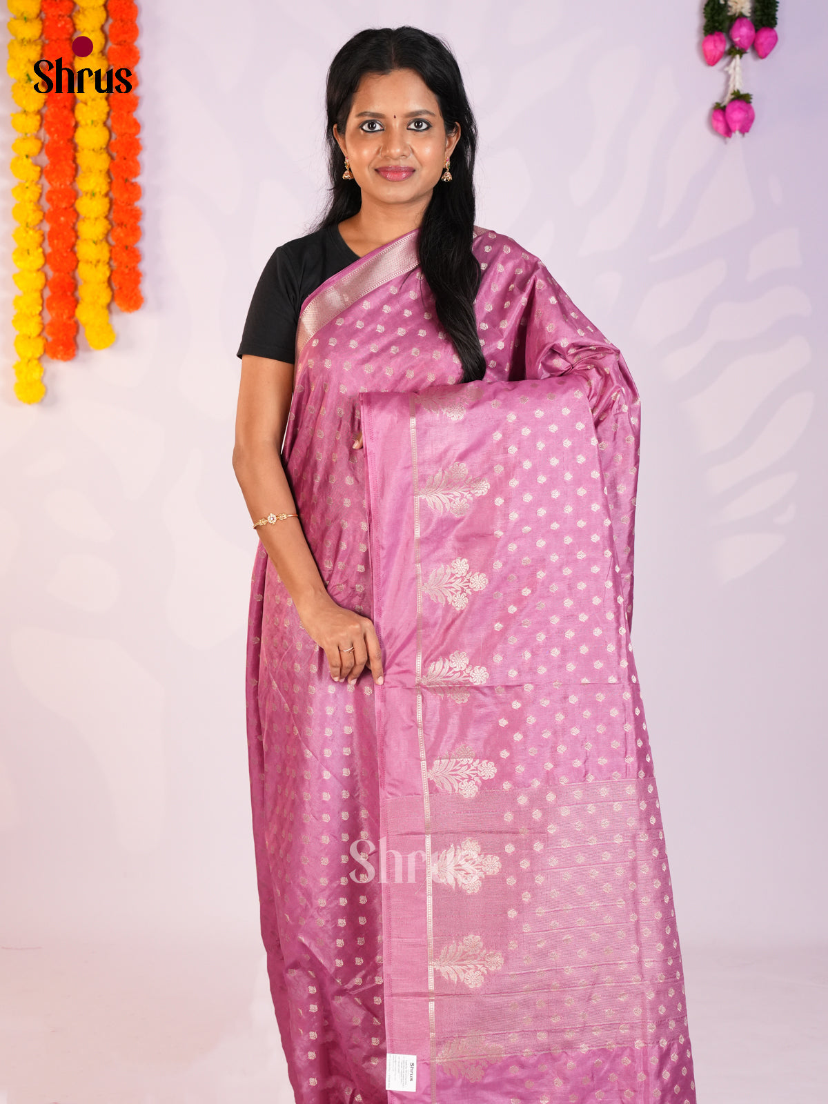 Pink (Single Tone)- North Silk Cotton Saree- DLS06149