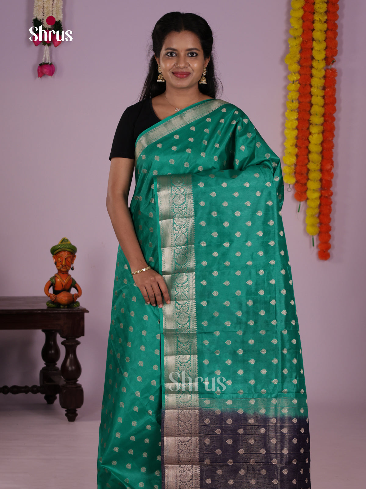 Green & Blue - North Silk Cotton Saree- DLS06189