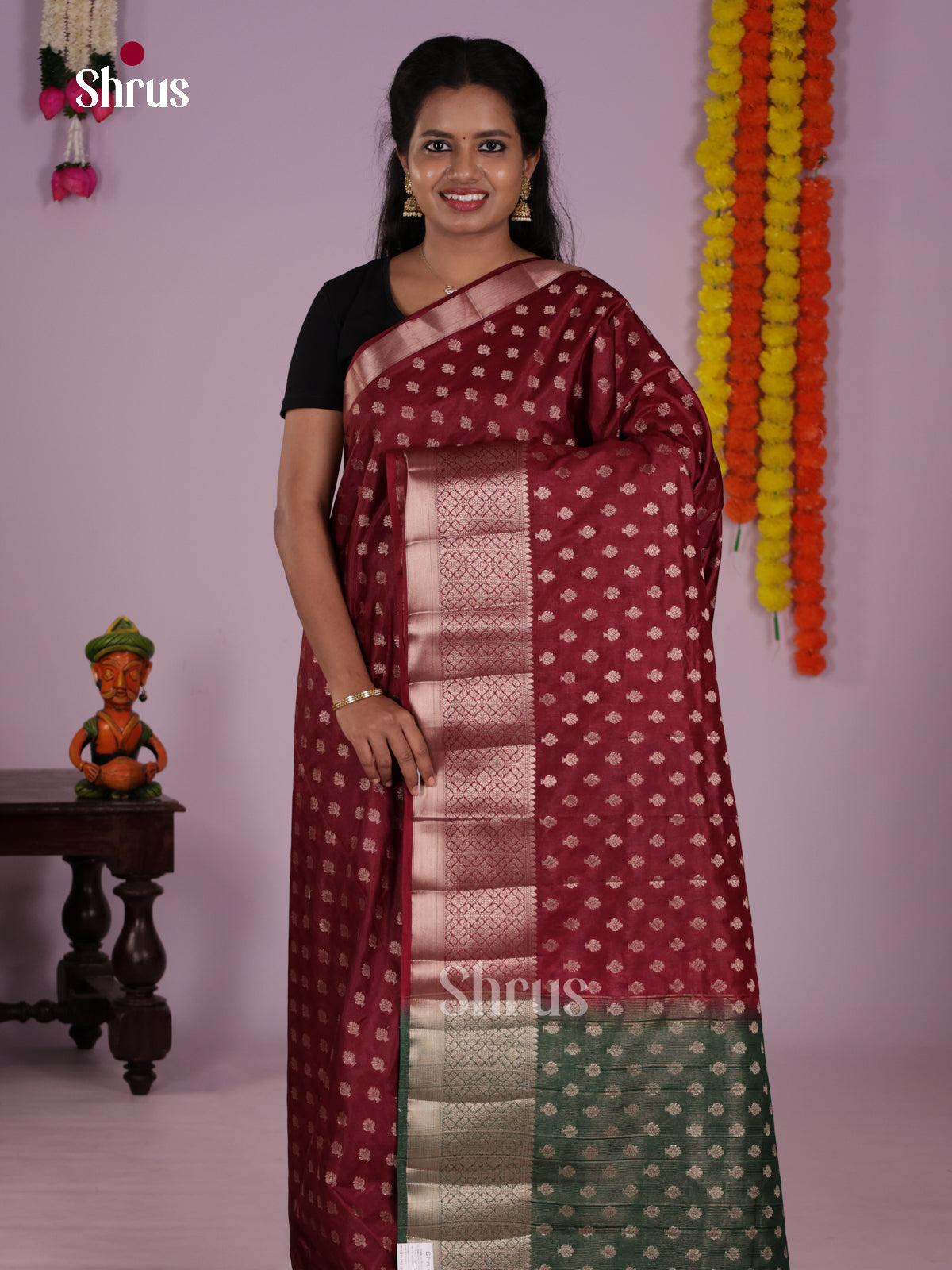 DLS06232 - North Silk Cotton Saree - Shop on Shrus.com