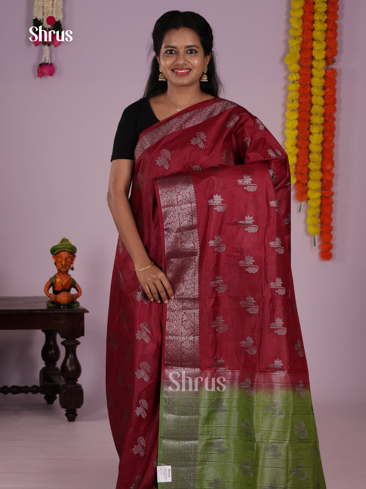 DLS06256 - North Silk Cotton Saree - Shop on Shrus.com