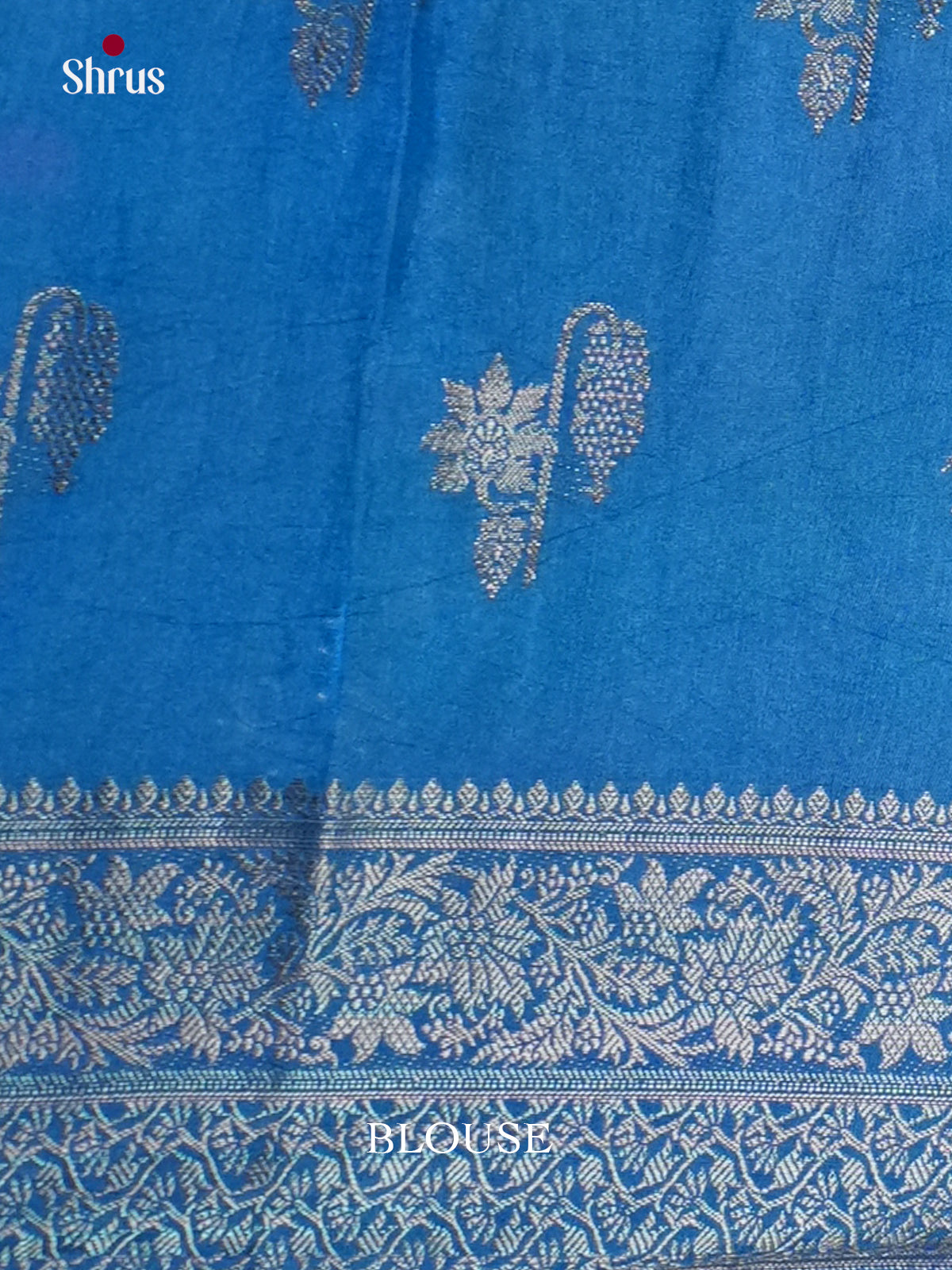 Teal Blue & Blue  - North Silk Cotton Saree-DLS06257