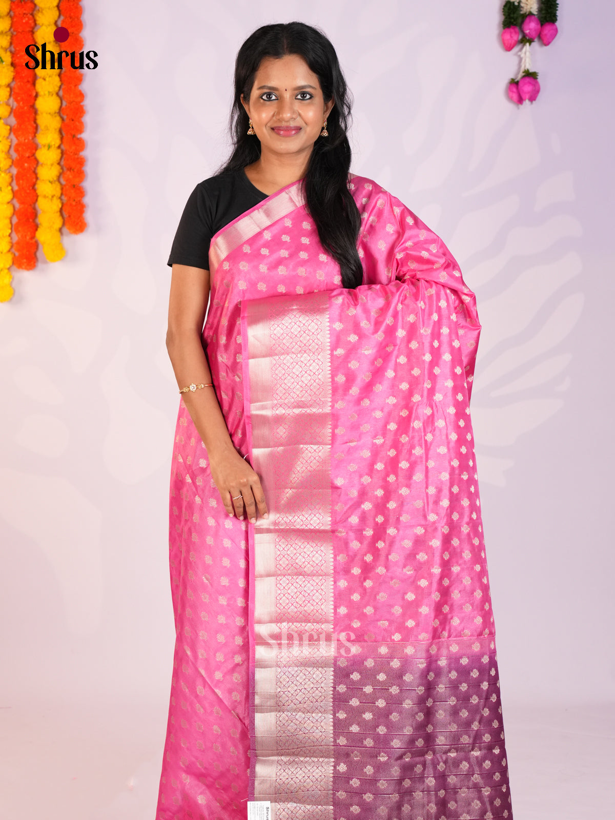 Pink & Purple- North Silk Cotton Saree - DLS06278