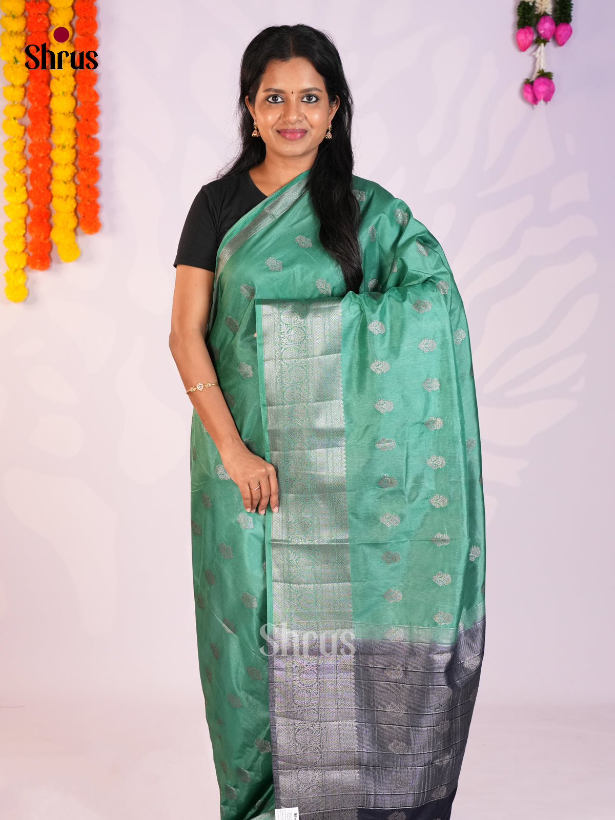 Green & Blue- North Silk Cotton Saree-DLS06280