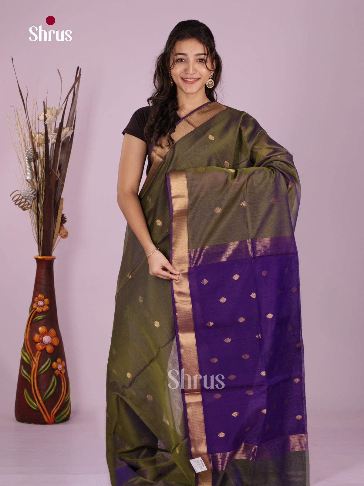 DLS06283 - Maheshwari silkcotton Saree