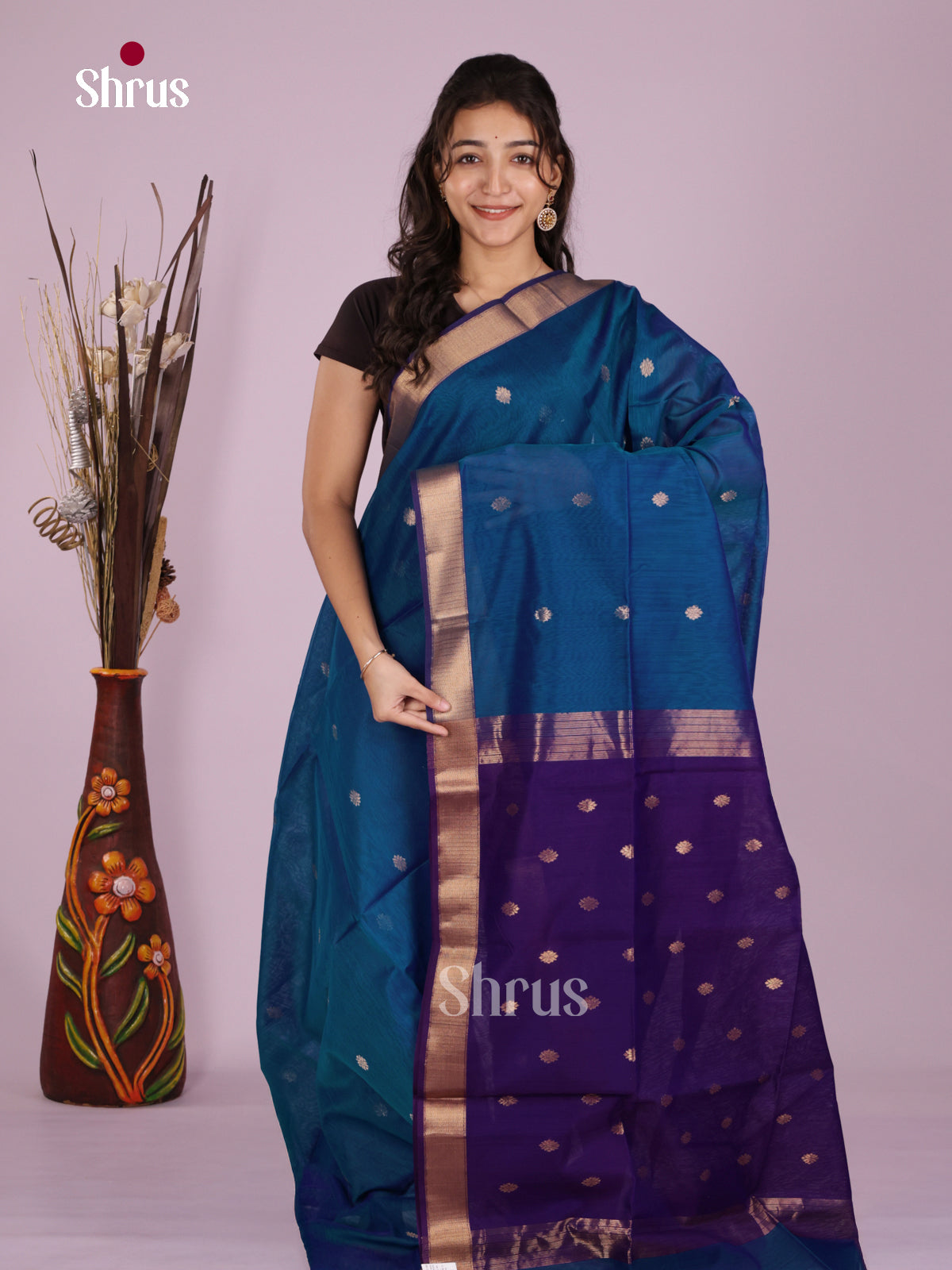 DLS06285 - Maheshwari silkcotton Saree - Shop on Shrus.com