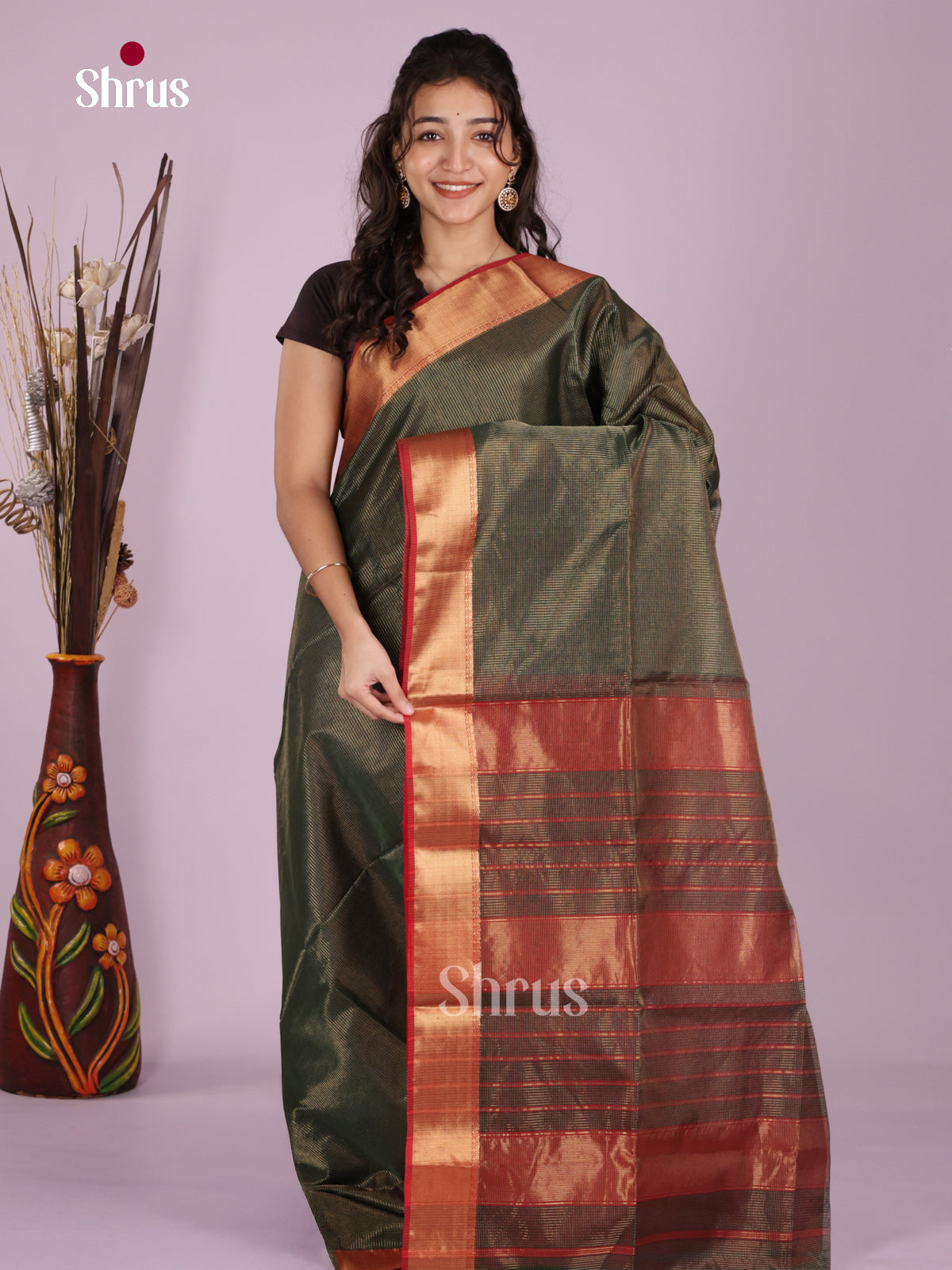 DLS06294 - Maheshwari silkcotton Saree - Shop on Shrus.com