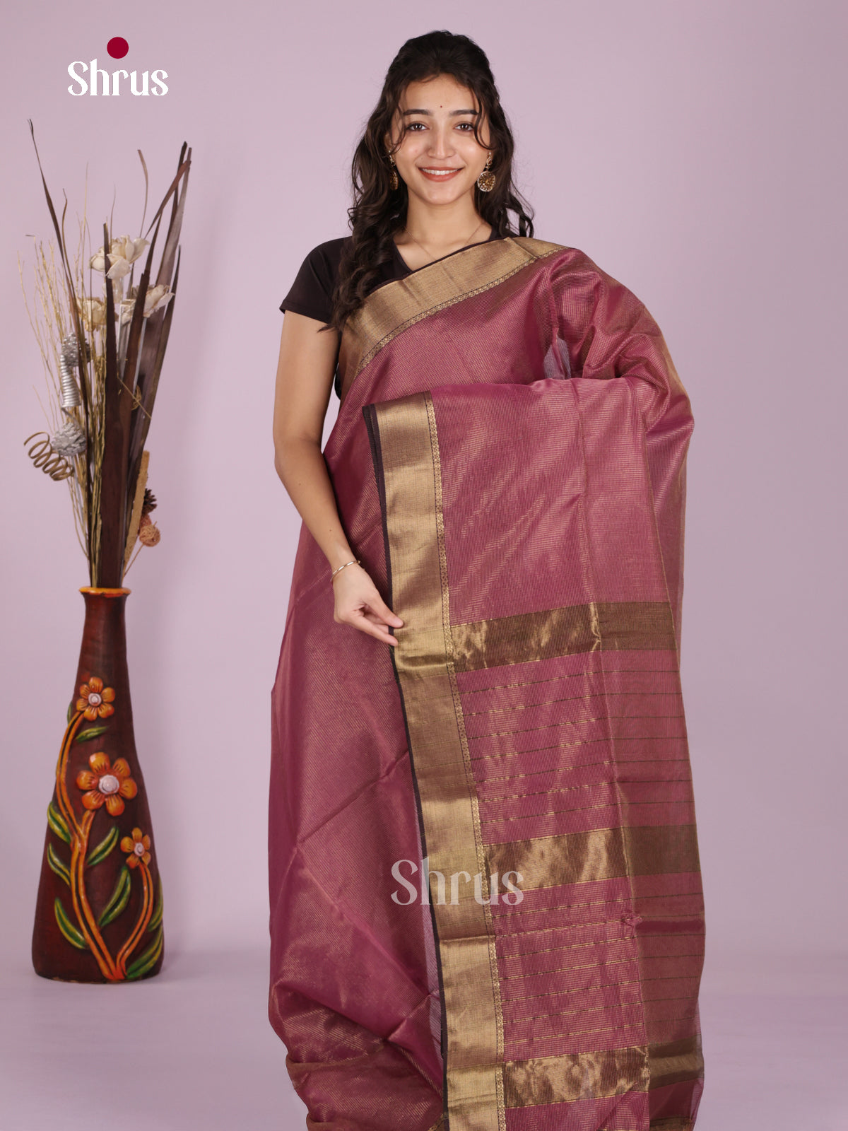 DLS06295 - Maheshwari silkcotton Saree - Shop on Shrus.com