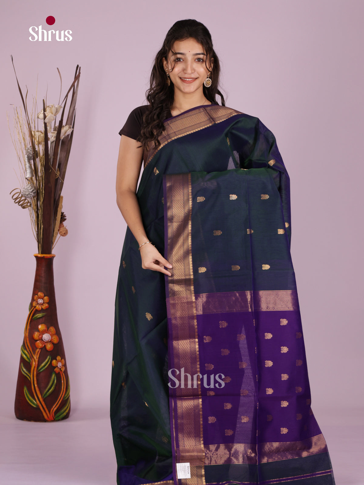 DLS06311 - Maheshwari silkcotton Saree - Shop on Shrus.com