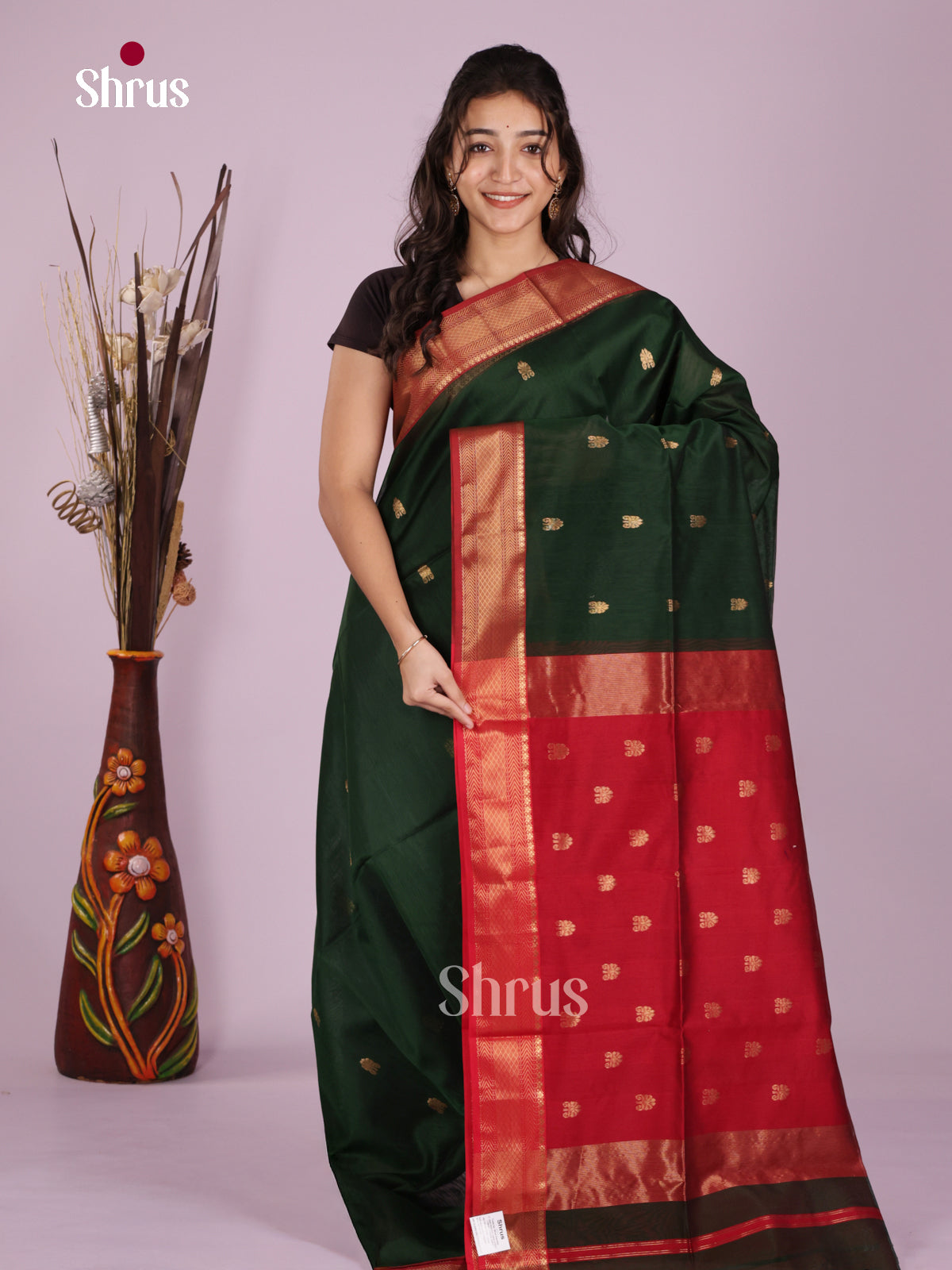 DLS06313 - Maheshwari silkcotton Saree - Shop on Shrus.com