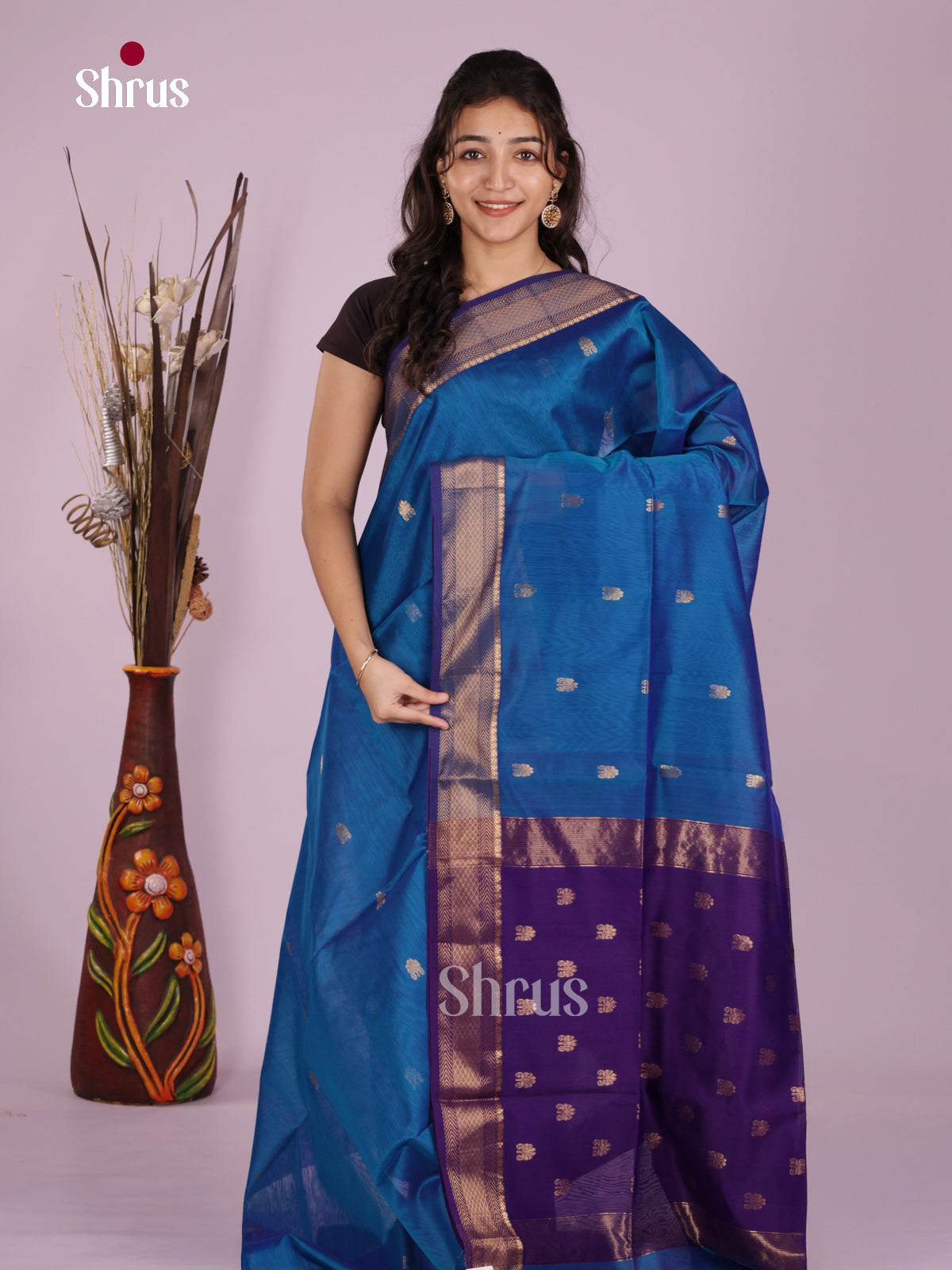 DLS06315 - Maheshwari silkcotton Saree - Shop on Shrus.com