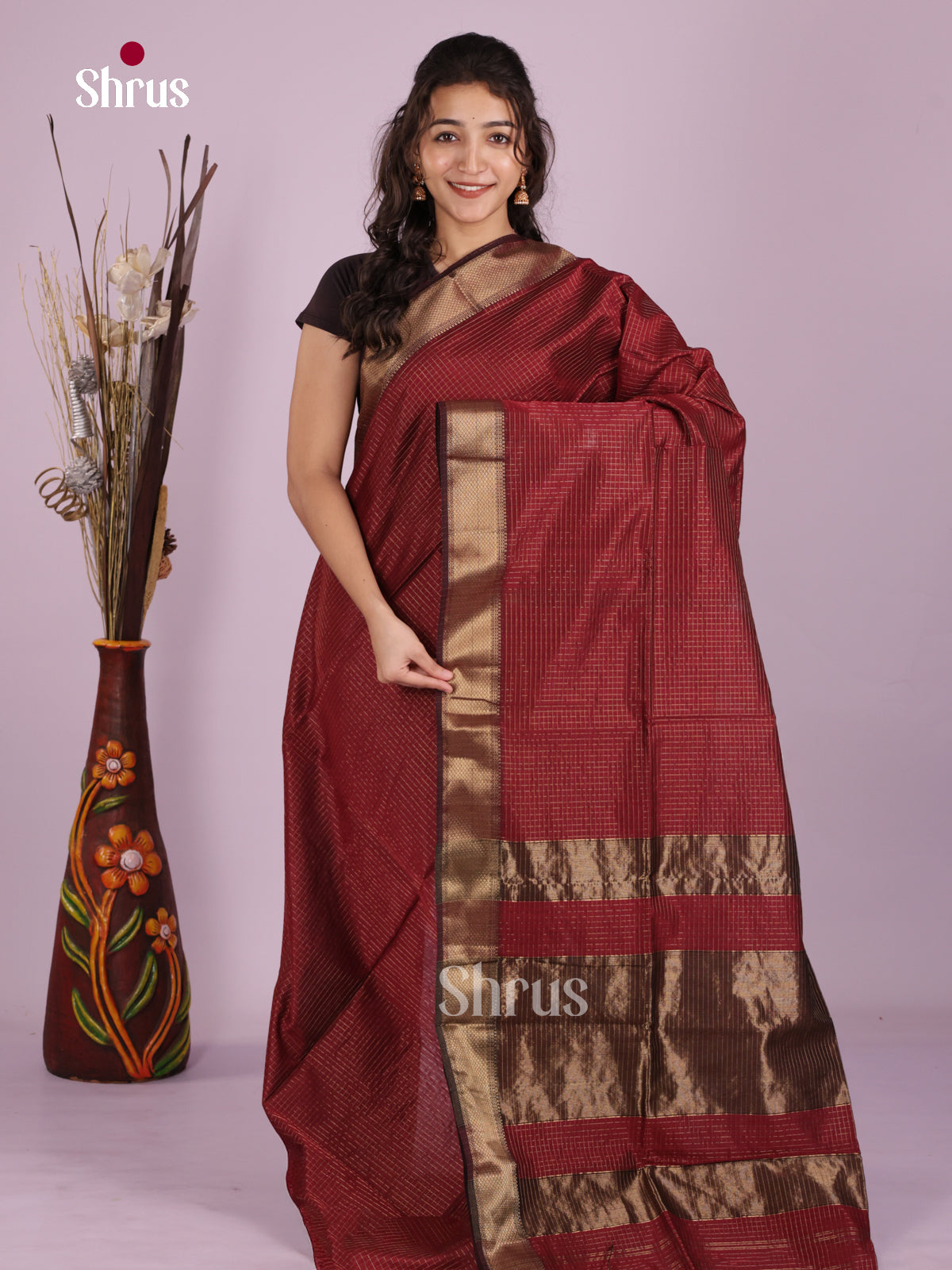 DLS06320 - Maheshwari silkcotton Saree - Shop on Shrus.com