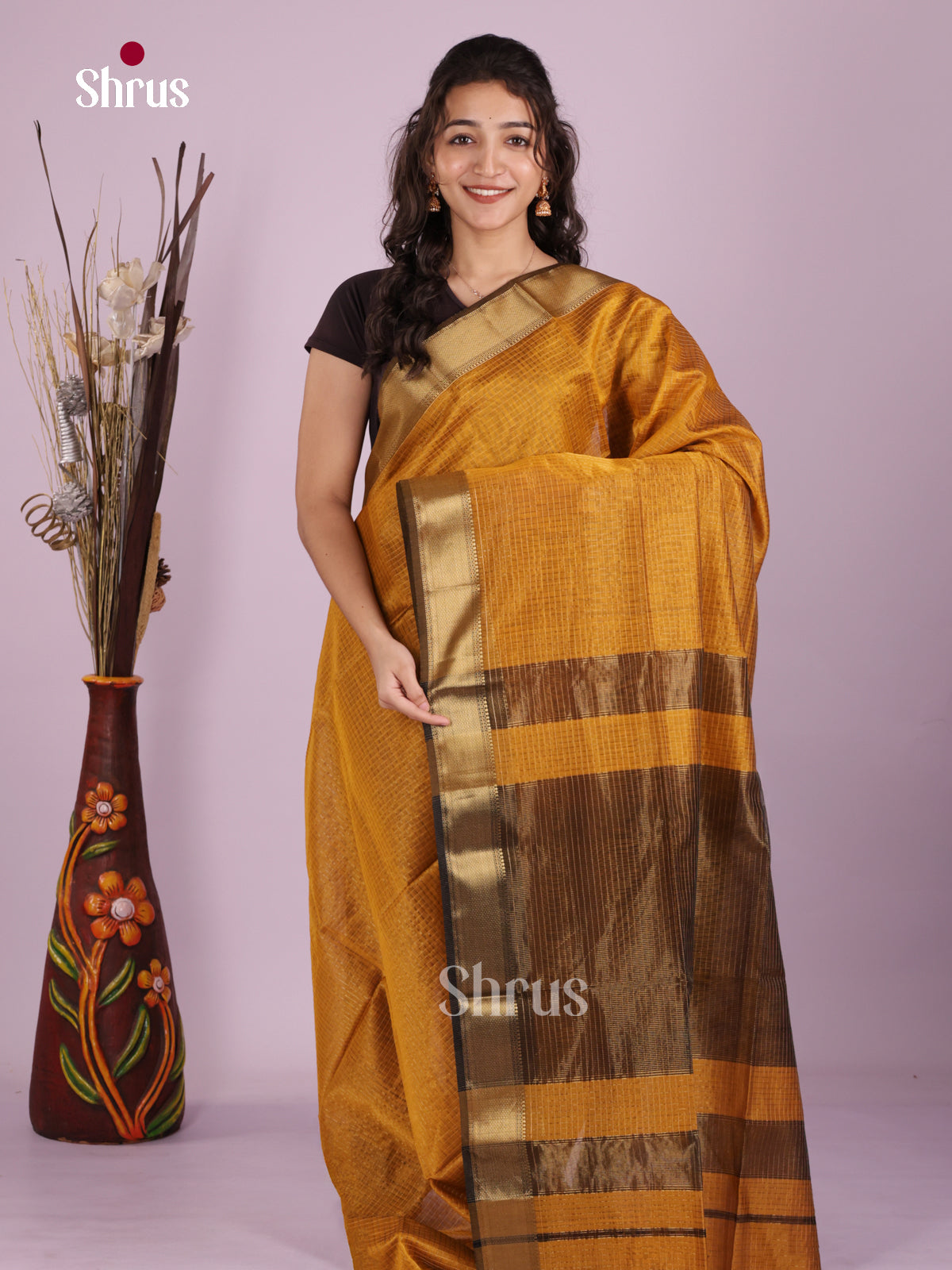 DLS06332 - Maheshwari silkcotton Saree - Shop on Shrus.com