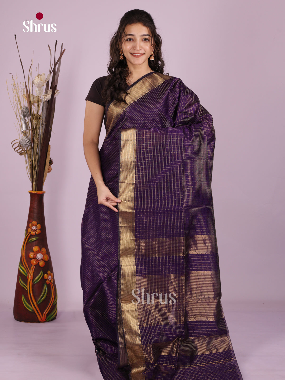 DLS06336 - Maheshwari silkcotton Saree - Shop on Shrus.com